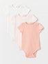 LC Waikiki Crew Neck Baby Girl Snap-On Body 3-Piece